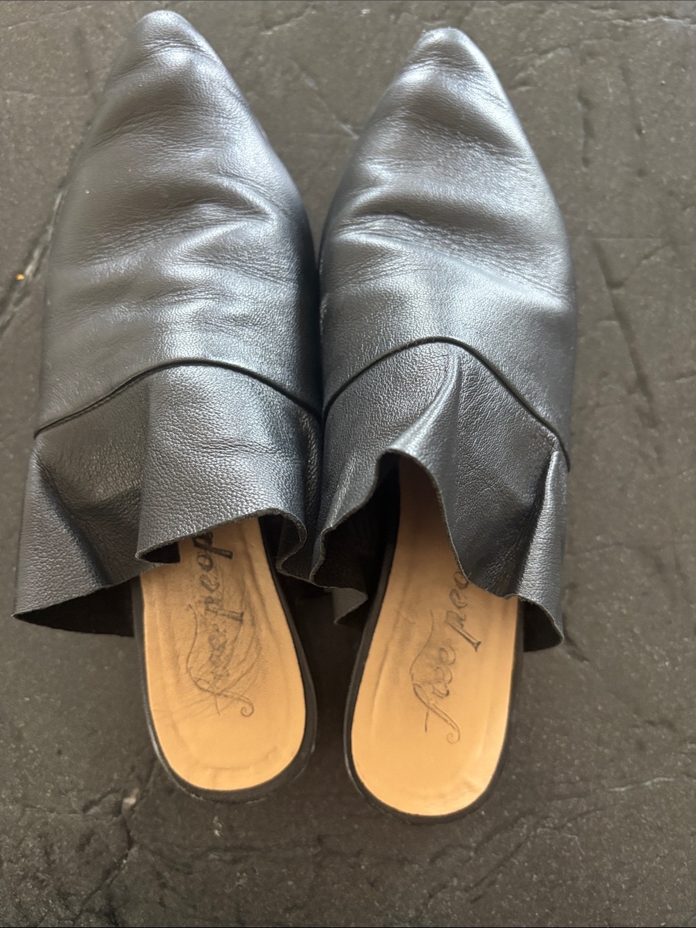 Free people Black Women's Slip-On Ruffle Mules